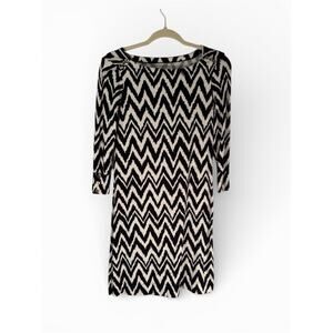 Lilly Pulitzer Womens Eliza T-shirt Dress Black White Knit XS Summercore Uptown